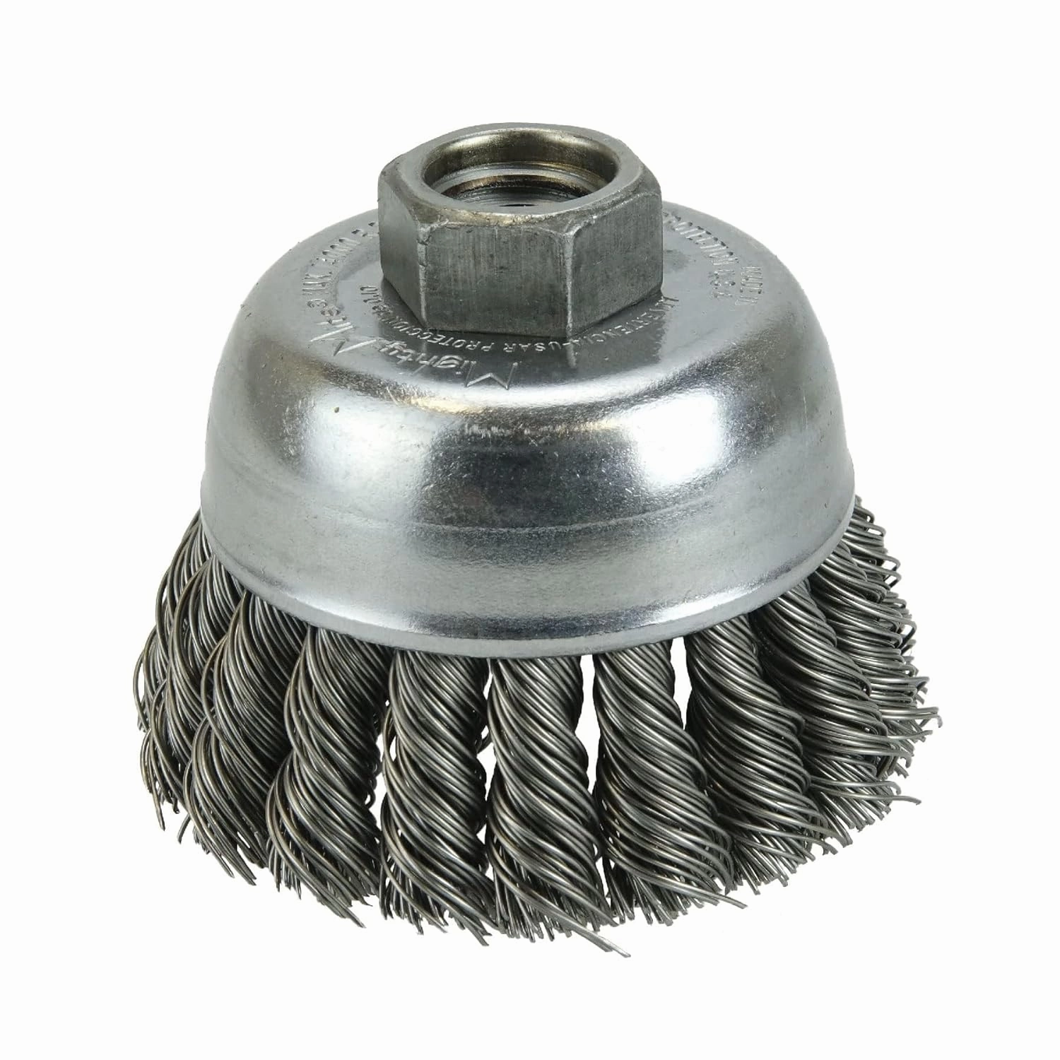 Weiler 13286 2-3/4" Single Row Knot Wire Cup Brush, .020" Steel Fill, 5/8"-11 UNC Nut, Made in the USA