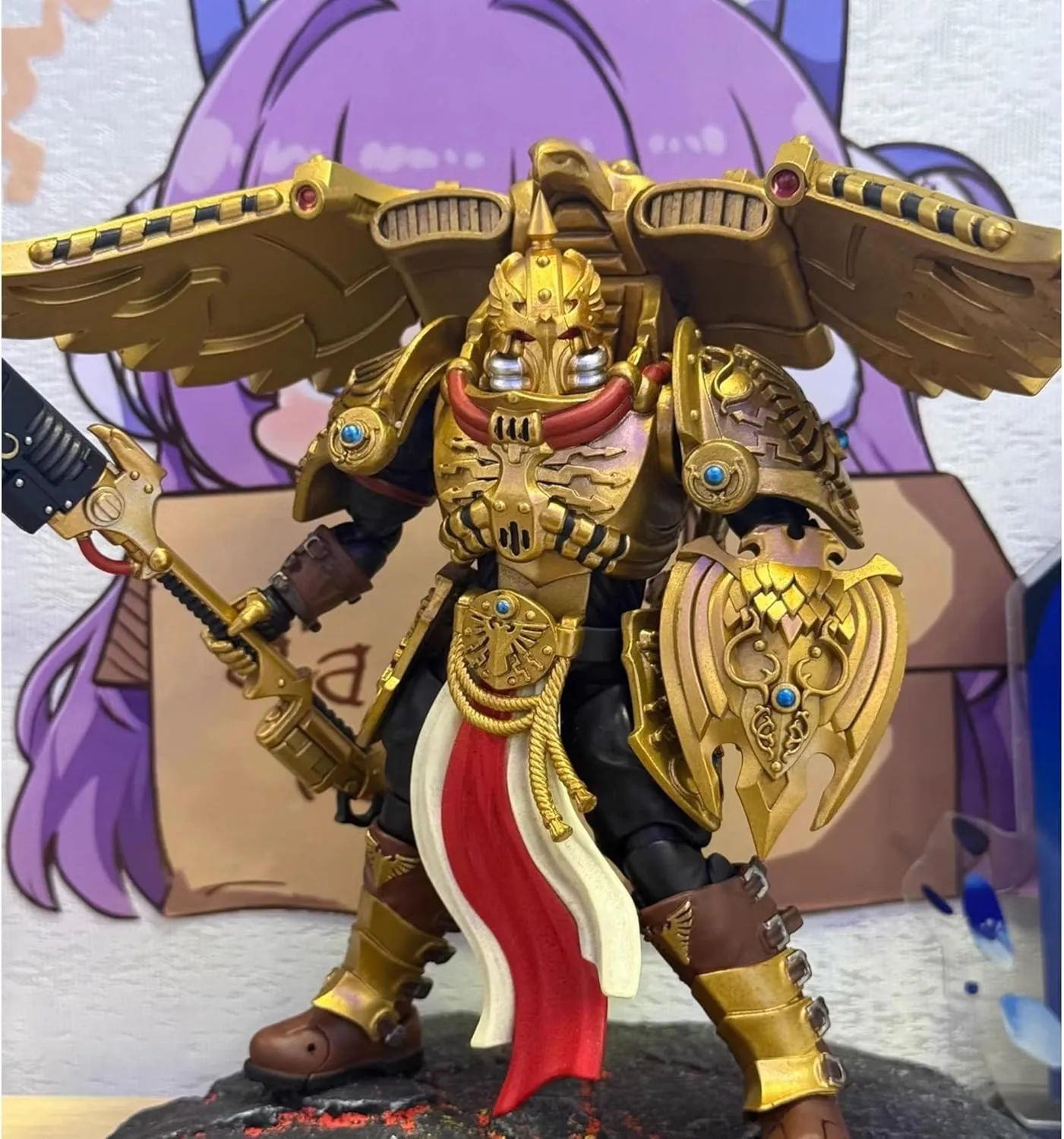 WH 40K Legio Custodes Custodian Venatari Squad Helmet 1 Pack-Compatible with 1/18 Scale 3D Printing Resin Weapon Action Figures Applicable to JOYTOY Products