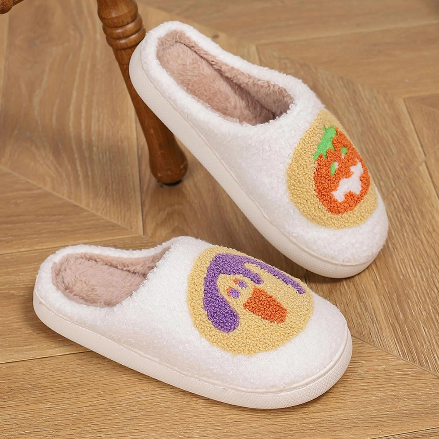 Women Retro Colorful Books Slippers Plush Warm House Slippers,Casual Home Shoes Soft Plush Slip-on Slippers Outdoor Indoor Bedroom Shoes