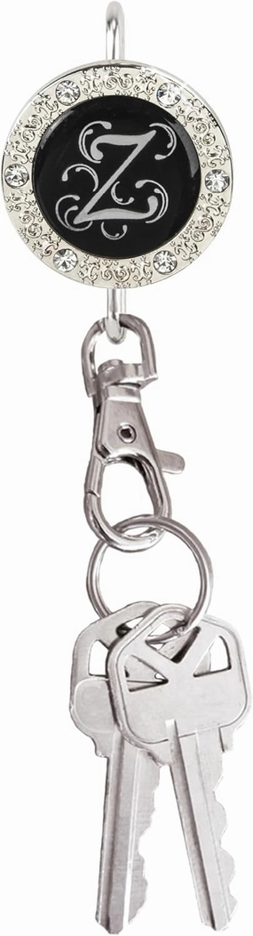 Women’s Bag Charm Key Finder, Car Keychain Hook, Cute Purse Organizer & Tote Bag Accessories, Gifts for Mom - Monogram Letter