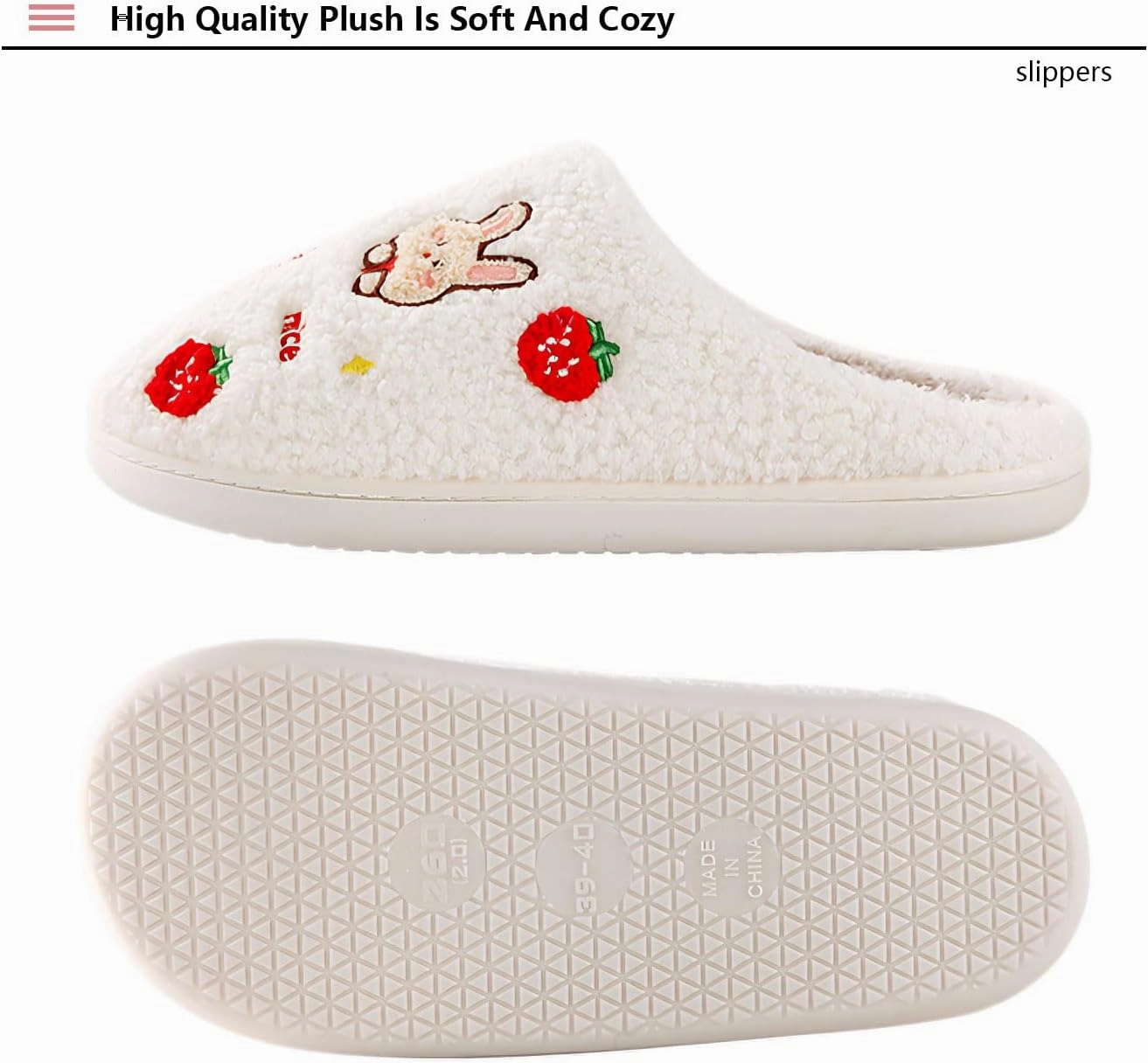 Women's Men's Cute Retro House Slippers Memory Foam Plush Fuzzy Indoor Shoes