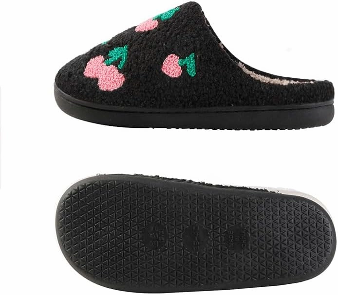 Women's Plush Heart Love Slippers - Blue Eyes Mushroom Cat Ears Retro Memory Foam Soft Plush Home Shoes