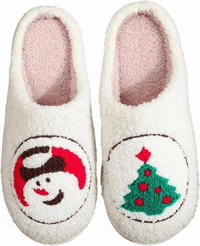 Women's Plush Heart Love Slippers - Blue Eyes Mushroom Cat Ears Retro Memory Foam Soft Plush Home Shoes