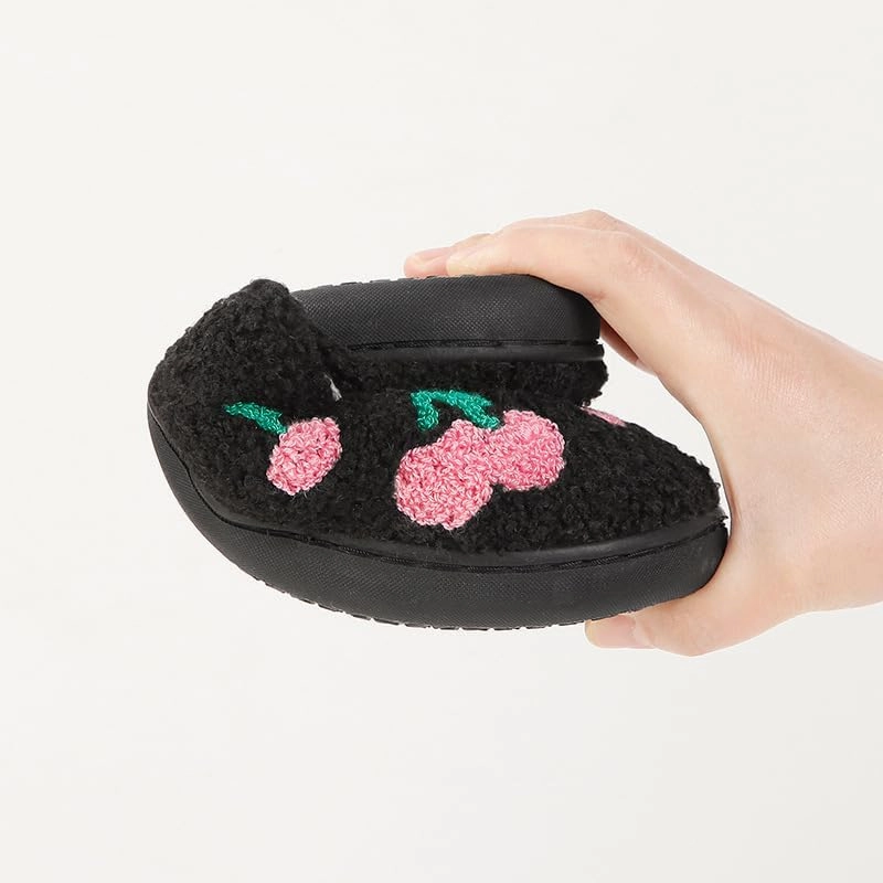 Women's Plush Heart Love Slippers - Blue Eyes Mushroom Cat Ears Retro Memory Foam Soft Plush Home Shoes