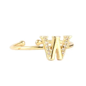Women's Alphabet Finger Ring - Golden -  Golden