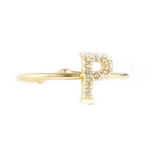 Women's Alphabet Finger Ring - Golden -  Golden