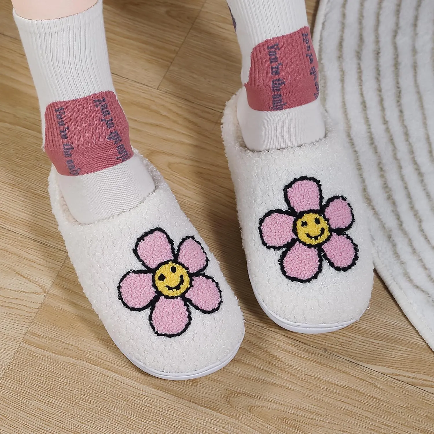 Womens House Slippers Soft Plush Lightweight Slip-On Slippers for Indoor Home
