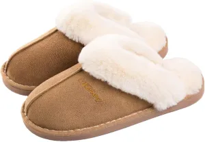 Womens Slippers Soft Plush Warm House Shoes Anti-Slip Fluffy Fur Indoor/Outdoor Slippers