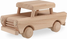 Wooden Car DIY Toy for Kids & Adults - Handmade Solid Wood Trabant Car - Preschool Learning Activities - Educational Toddler Toy - Paintable Surface