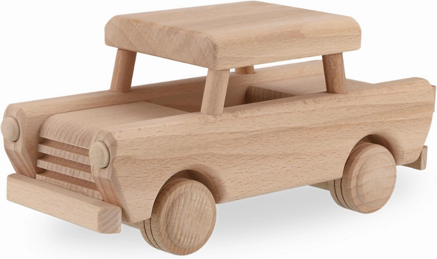 Wooden Car DIY Toy for Kids & Adults - Handmade Solid Wood Trabant Car - Preschool Learning Activities - Educational Toddler Toy - Paintable Surface