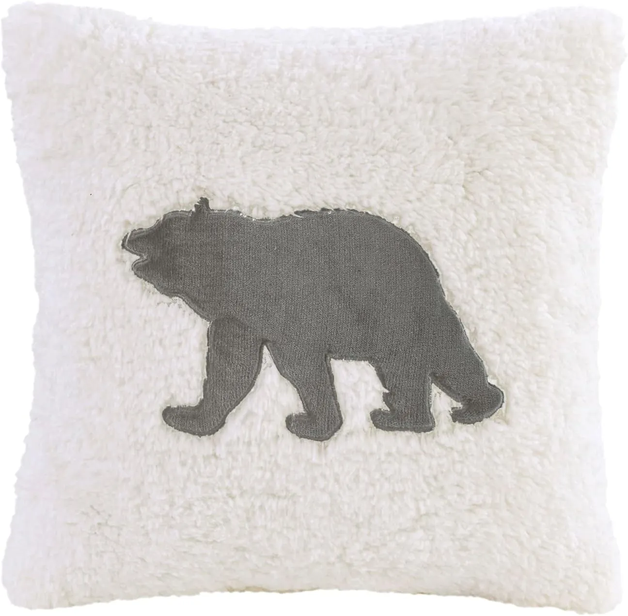 Woolrich Reversible Comforter Set Ultra Soft Plush to Sherpa, Down Alternative, Cold Weather Winter Warm Bedding, with Matching Sham, Decorative Pillow Charcoal/Ivory Full/Queen 4 Piece