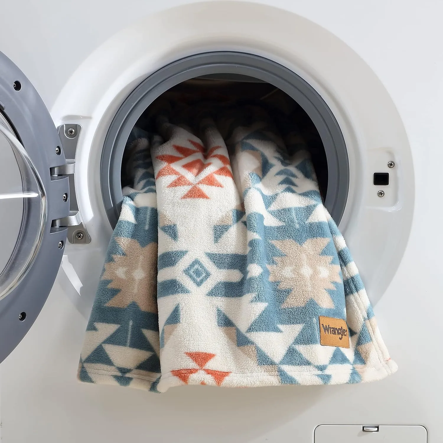 Wrangler - Twin Blanket, Ultra Soft Plush Fleece Reversible Bedding, Yellowstone Inspired (Dakota Blue, Twin)