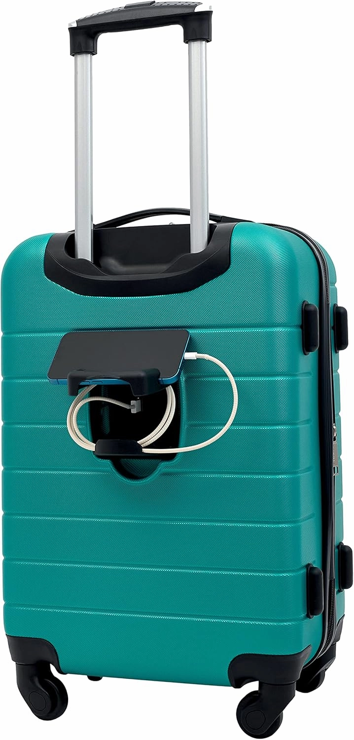 Wrangler Smart Luggage Cup Holder and USB Port, Teal, 2 Piece Set