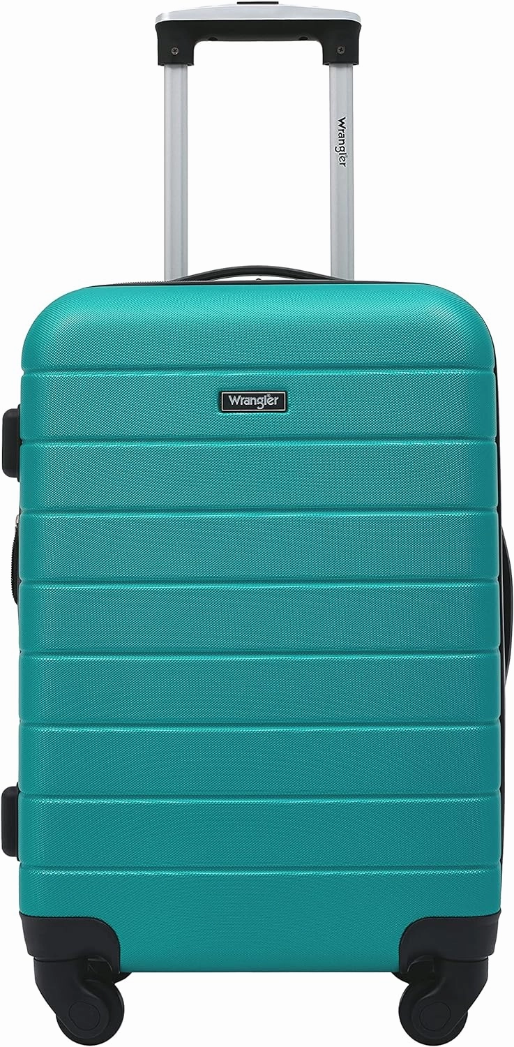 Wrangler Smart Luggage Cup Holder and USB Port, Teal, 2 Piece Set
