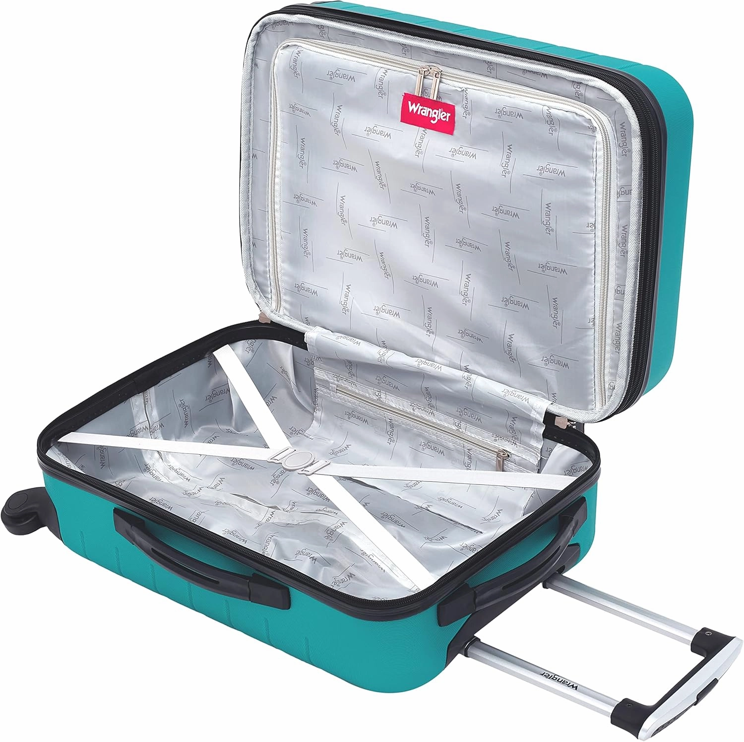 Wrangler Smart Luggage Cup Holder and USB Port, Teal, 2 Piece Set