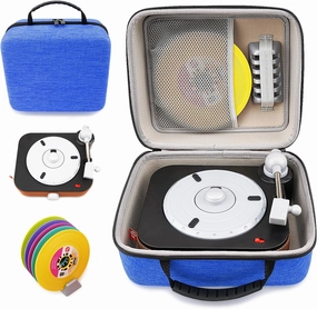XINGFUDAO Hard Carrying Case Compatible with Fisher-Price Rockin Record Player, Travel Storage case for Fisher-Price Musical Toy, Scratch-Resistant and Easy to Clean,blue