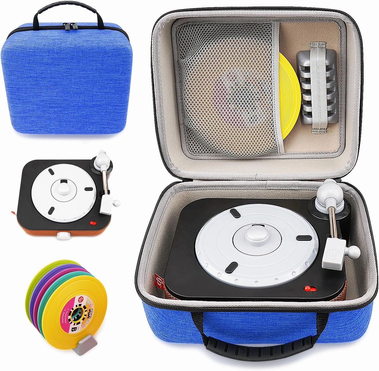 XINGFUDAO Hard Carrying Case Compatible with Fisher-Price Rockin Record Player, Travel Storage case for Fisher-Price Musical Toy, Scratch-Resistant and Easy to Clean,blue