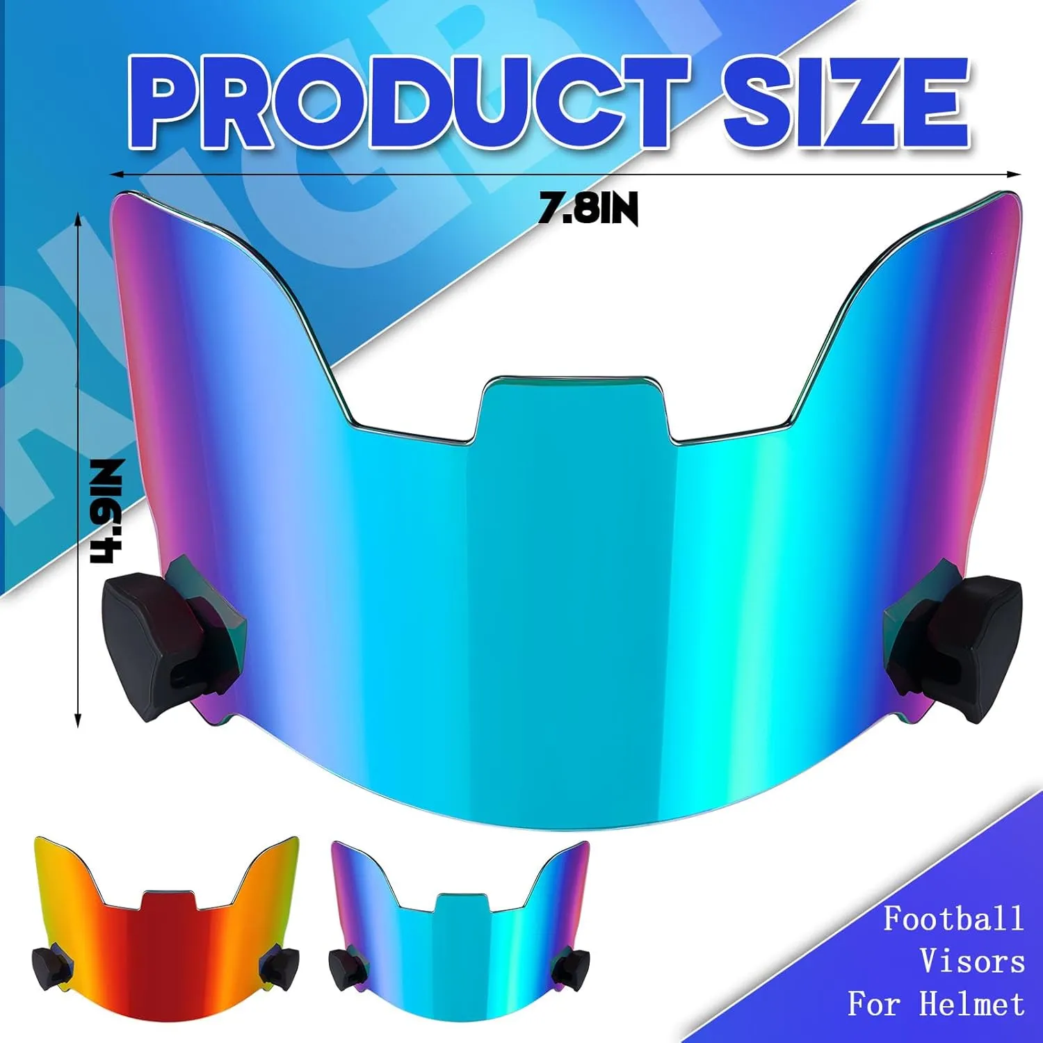 Xuhal 2 Pcs Football Visor for Youth Adult Football Helmet Visor Lacrosse Helmet Eye Shield Eye Protection for Sport
