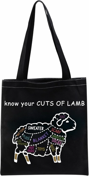XYANFA Lamb Knitting Tote Bag - Gift for Knitter & Sheep Lover