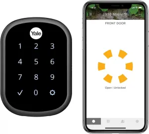 Yale Assure SL Deadbolt Smart Lock, Black Suede Keyless Entry Door Lock with Wi-Fi Connected Touchscreen for Front or Back Door, ‎YRD256-CBA-BSP