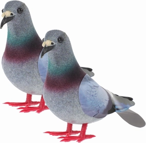 Yardwe 2pcs Simulation Foam Pigeon Model, Fake Pigeon Artificial Animal Model Bird Statue for Lawn Garden Ornament Miniature Decoration