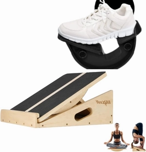 Yes4All 2-in-1 Professional Wooden Balance Board   Foot Rocker Black