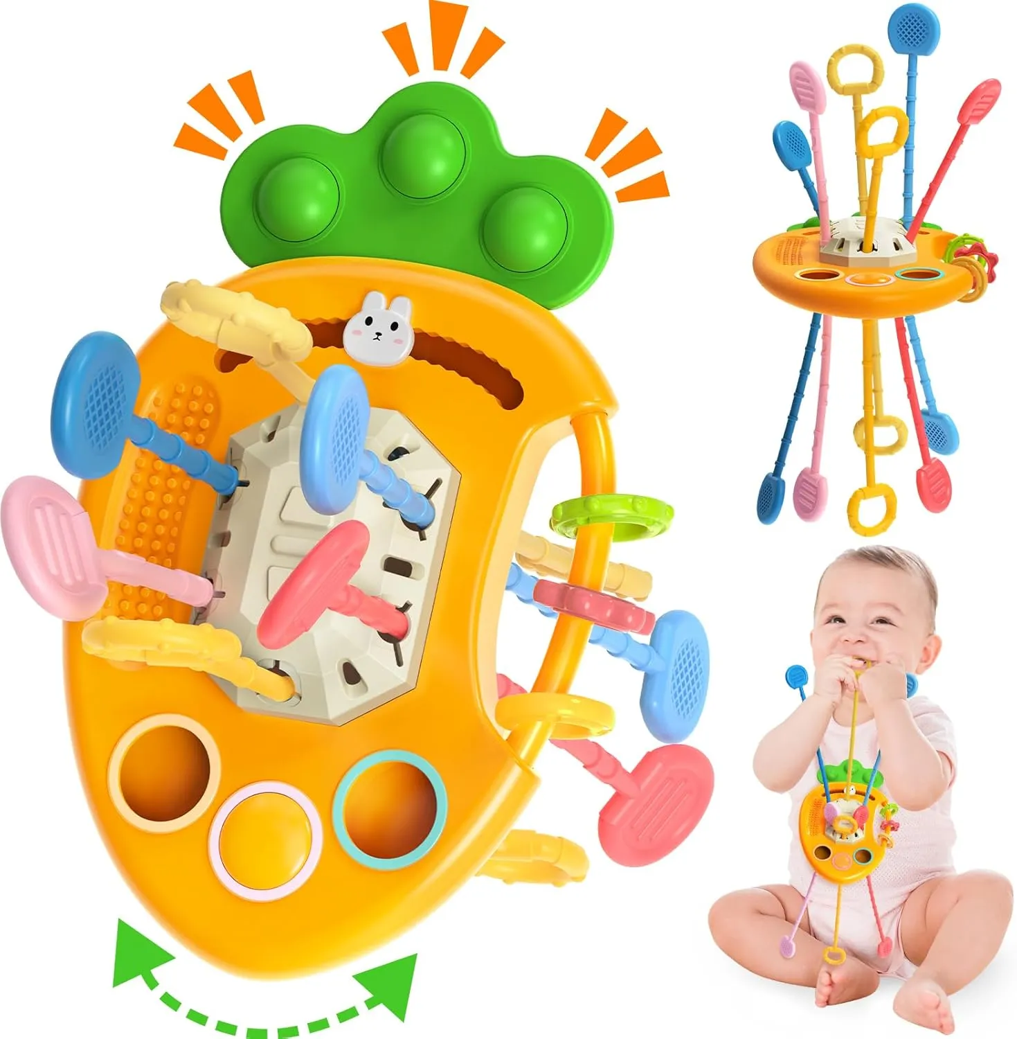 Yetonamr Baby Teething Toys, Easter Basket Stuffers for 18  Months, Toddler Easter Basket Birthday Gift Sensory Montessori Toys for 18  Months Boy Girl Infant