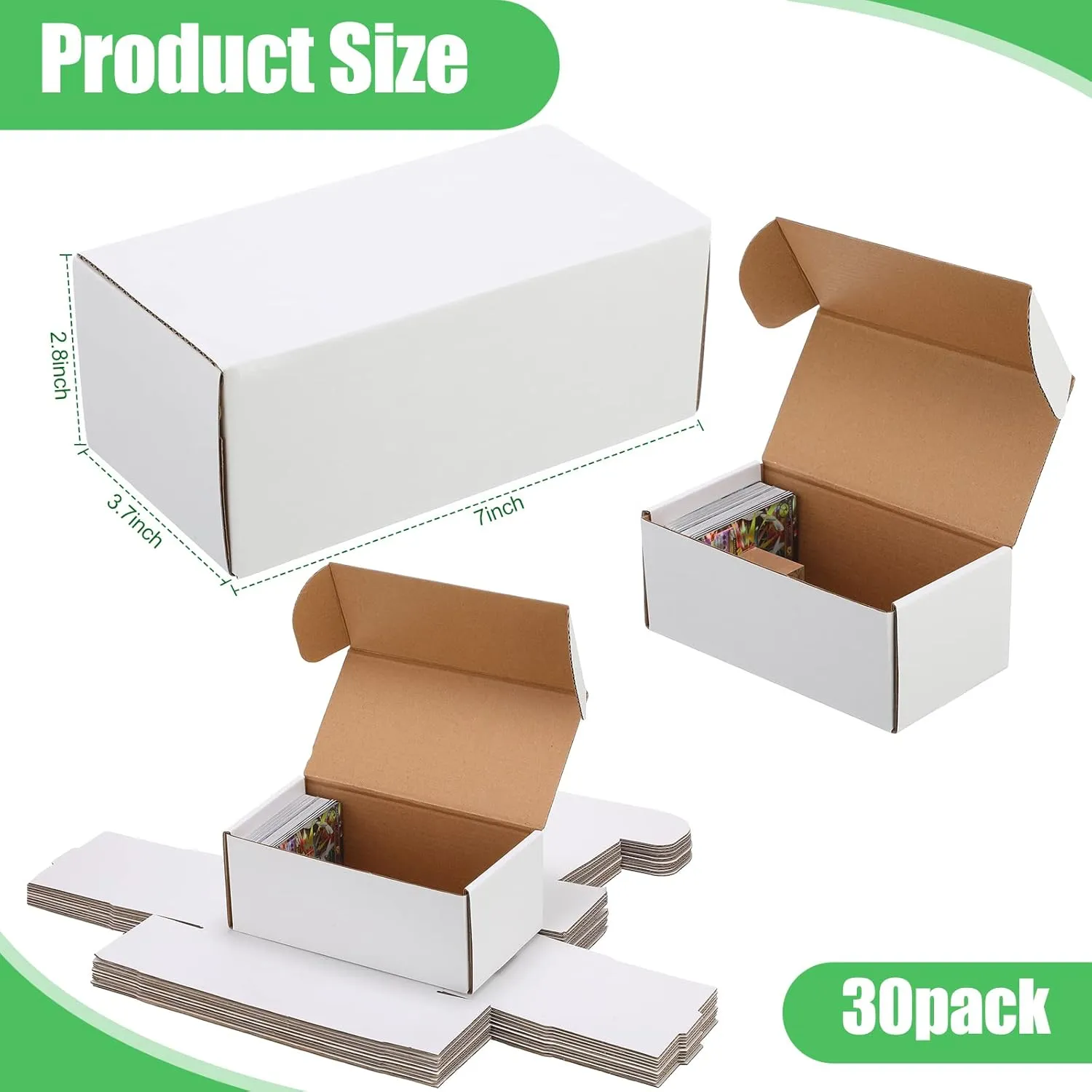 Yexiya 400 Count Trading Card Storage Box Cardboard Baseball Card Storage Box Collectible Cases for Sports Gaming Cardboard Game Collecting Holder Supplies(10 Pcs)