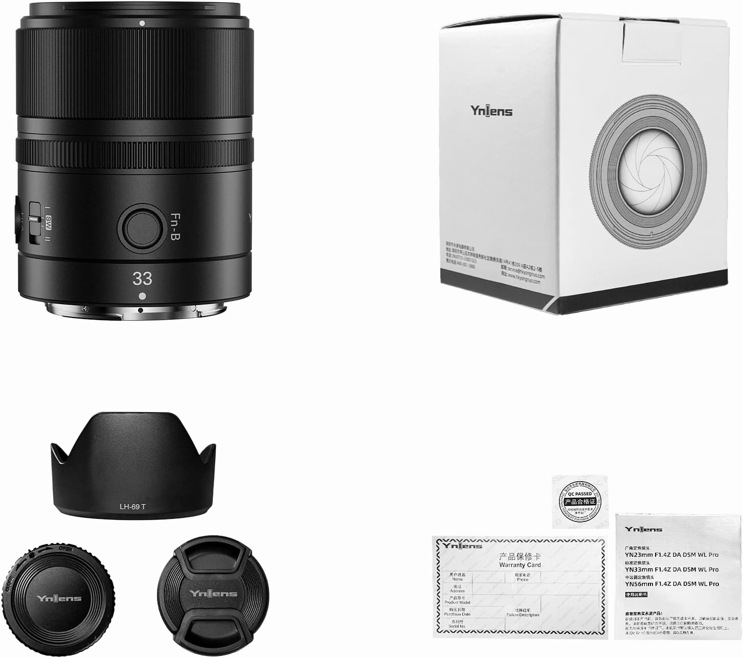 YONGNUO YN33mm F1.4 Lens for Nikon Z Mount, Auto Focus Large Aperture APS-C Frame, Standard Prime Lens for Nikon Mirrorless Cameras Z5 Z50 Z6 Z6II Z7 Z7II (YN33mm F1.4Z DA DSM WL Pro)