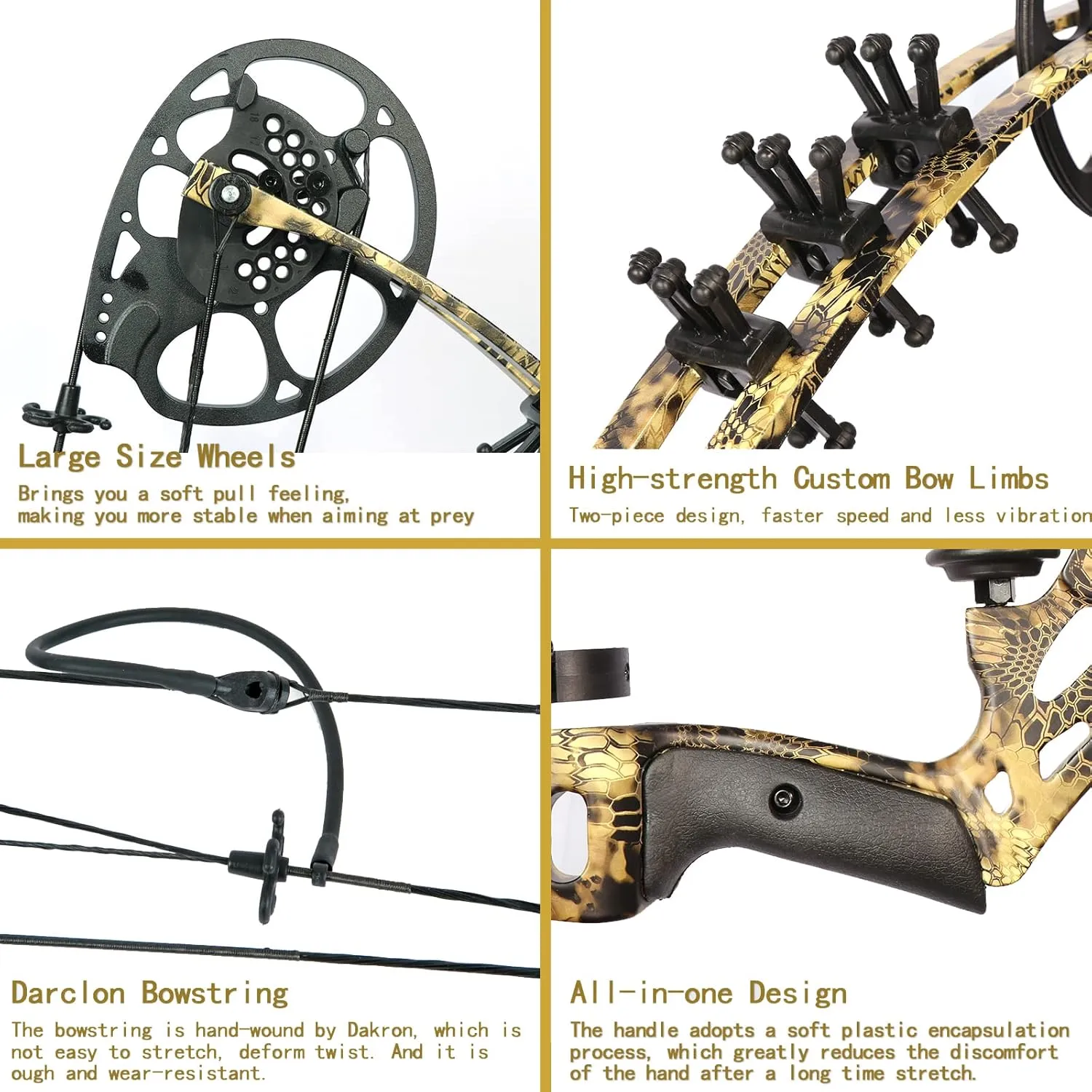 Youth Compound Bow Set 15-45 Lbs for Teens and Beginner, Package with Archery Hunting Equipment, Max Speed 260fps, Adjustable, Right Hand