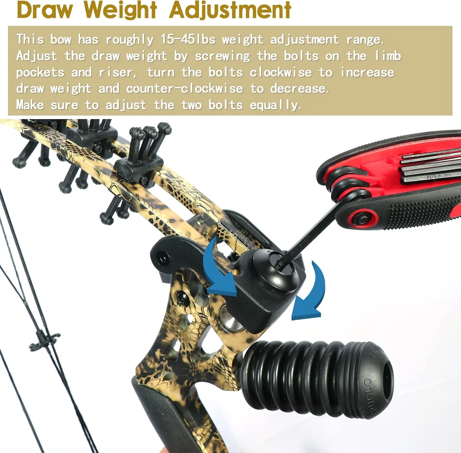 Youth Compound Bow Set 15-45 Lbs for Teens and Beginner, Package with Archery Hunting Equipment, Max Speed 260fps, Adjustable, Right Hand