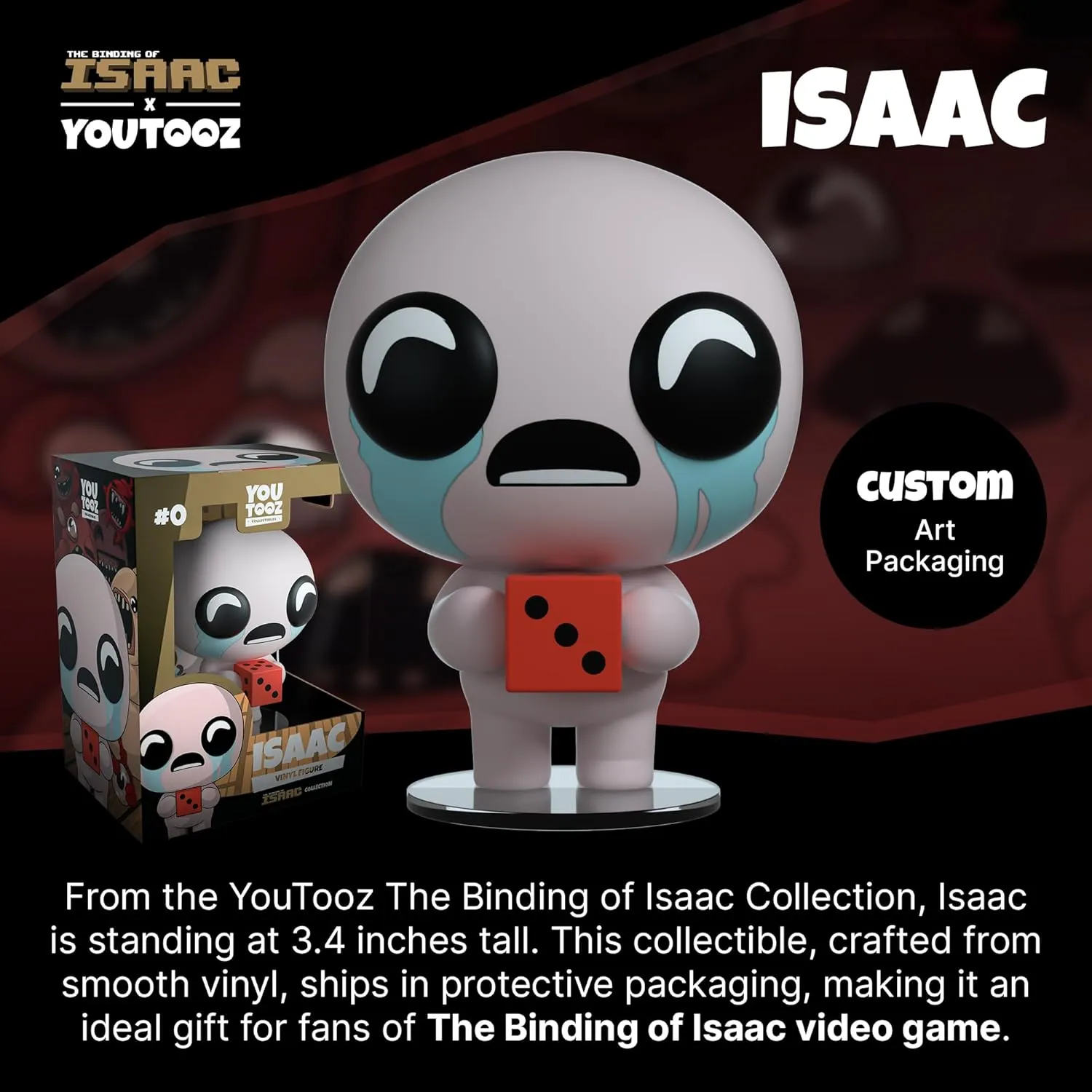 Youtooz Isaac 3.4" Vinyl Figure, Official Licensed Collectible from The Binding of Isaac Video Game, by Youtooz The Bind of Isaac Collection