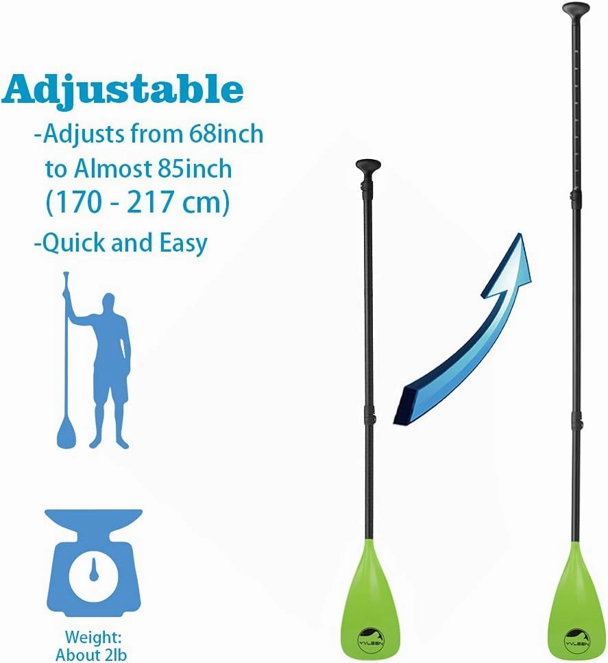 YVLEEN SUP Paddle Board Paddle，Stand up Paddleboard Paddles Adjustable Aluminum 4-Piece Floating Kayak Paddle，Convertible Paddle