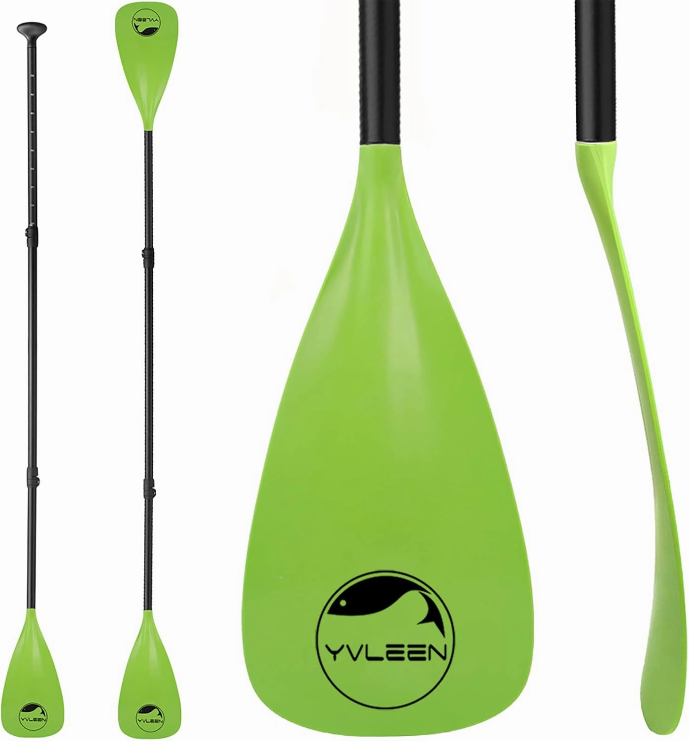 YVLEEN SUP Paddle Board Paddle，Stand up Paddleboard Paddles Adjustable Aluminum 4-Piece Floating Kayak Paddle，Convertible Paddle