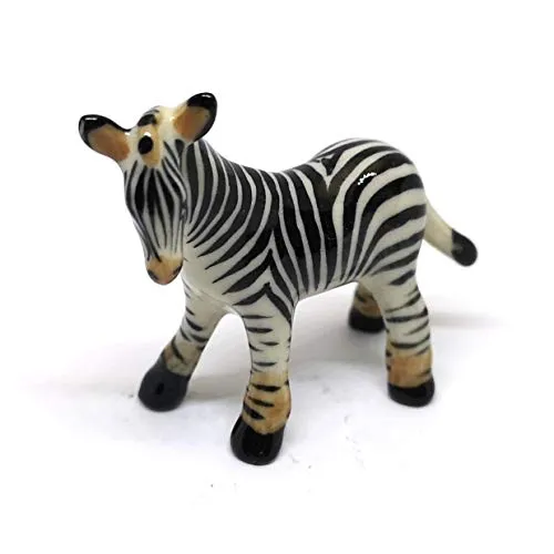 Zebra Figurine Ceramic Gift Collectibles Hand Painted Terrarium Garden Decor