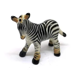 Zebra Figurine Ceramic Gift Collectibles Hand Painted Terrarium Garden Decor