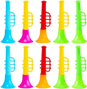 Zerodeko 20Pcs Toy Trumpet Kids- Music Instruments for Kids, Plastic Trumpet for Parties Events Stage Props/Random Colors