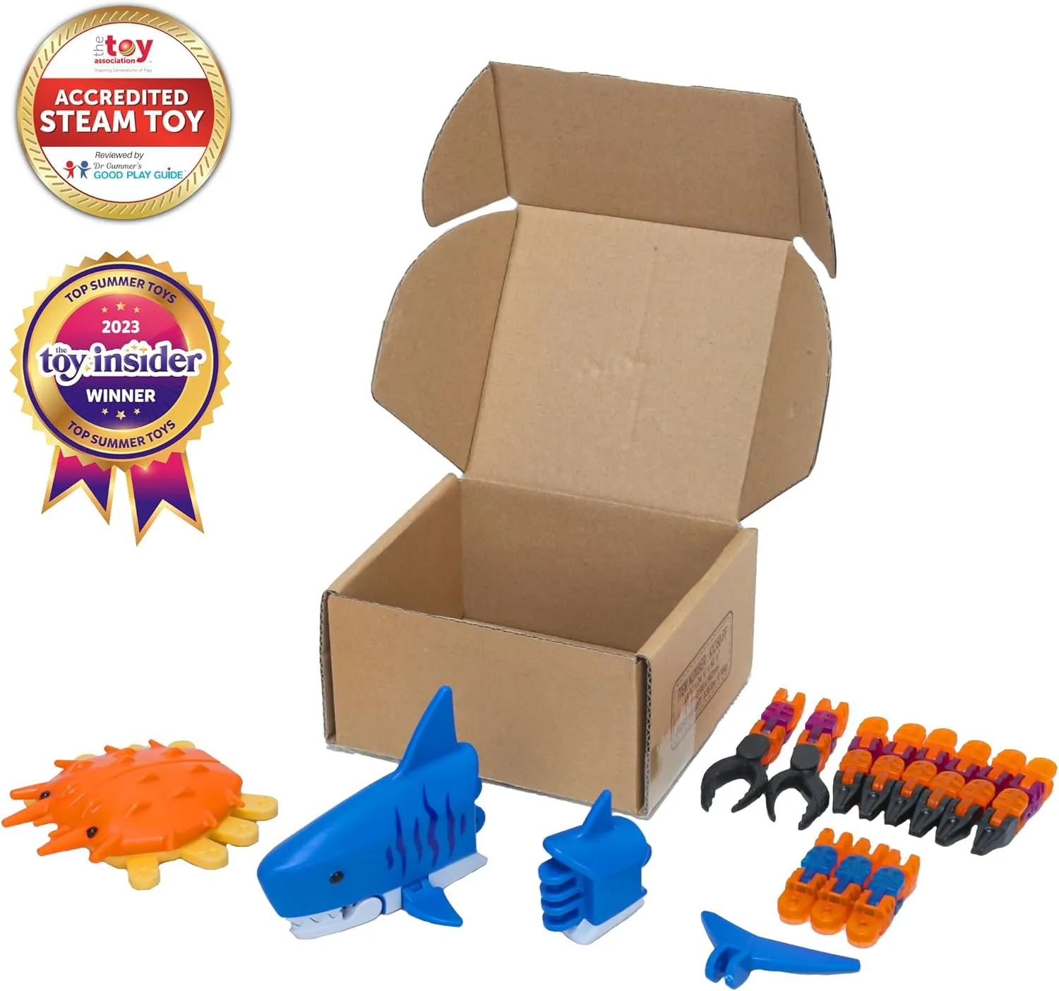Zing Klixx Creaturez Combo Pack - Ocean Series, Create Stop Motion Animation, Click Fidget Toys for Stress Relief, Great for Kids Ages 4 and Up (Shark   Crab)