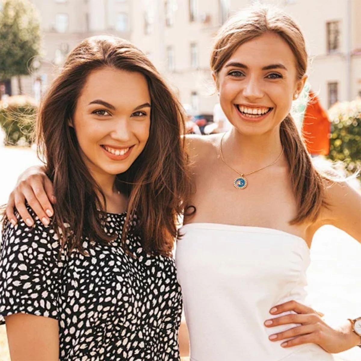 Zodiac Necklace for Women 18K Gold Astrology Jewelry Enamel Constellation Pendant CZ Pearl Jewelry Birthday Gifts for Women,Necklace for Wife Daughter Mom and Sister
