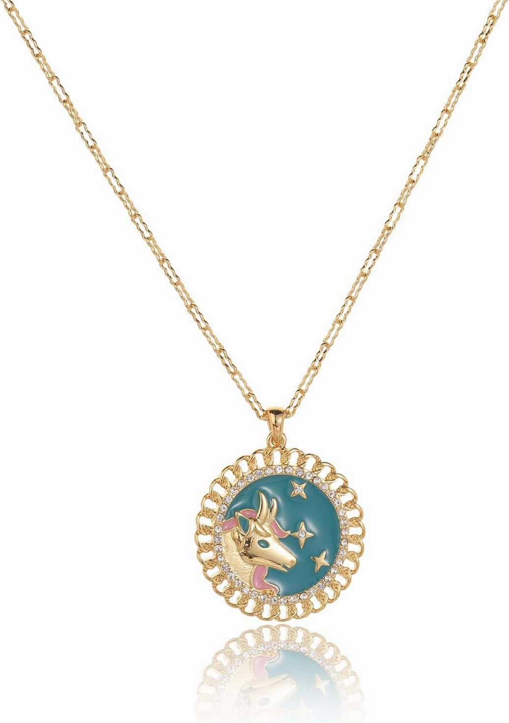 Zodiac Necklace for Women 18K Gold Astrology Jewelry Enamel Constellation Pendant CZ Pearl Jewelry Birthday Gifts for Women,Necklace for Wife Daughter Mom and Sister