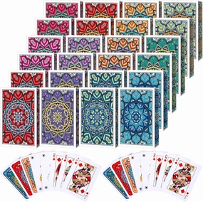 Zubebe 24 Decks of Nertz Card Game Bulk Standard Playing Cards with 12 Colors Mandalas Theme Playing Cards Multiplayer Solitaire Cards Compatible with Poker, Blackjack, Rummy, Go Fish, Bridge
