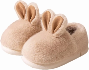 Zureto Cut Bunny Ear Women's Fuzzy House Memory Foam Slippers, Cute Furry Faux Fur Lined Bedroom Shoes, Cozy Indoor Shoes